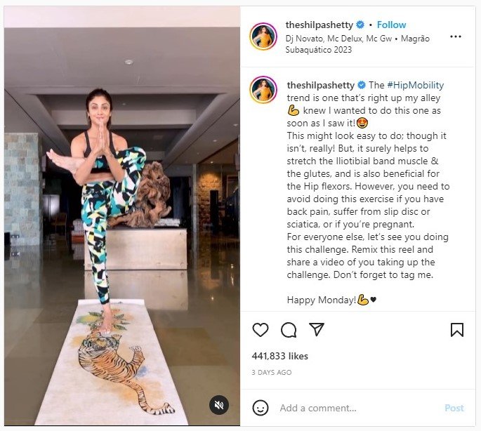 The New Fitness Video From Shilpa Shetty Reminds Us To Monitor Hip Mobility 2