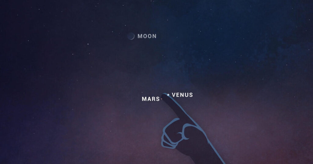4992 venus mars and moon