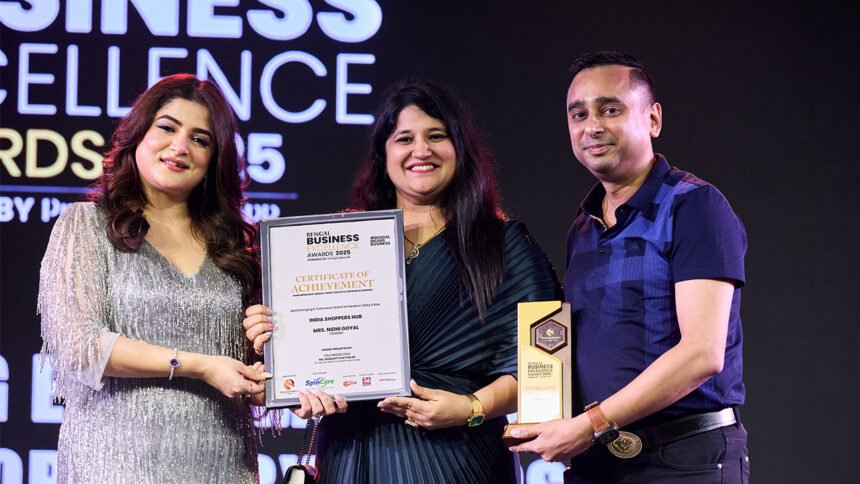 MOM Care Founder Mrs. Nidhi Goyal Honoured with the Bengal Business Excellence Award 2025 for Best Emerging E-Commerce Brand for Newborn Baby & Kids