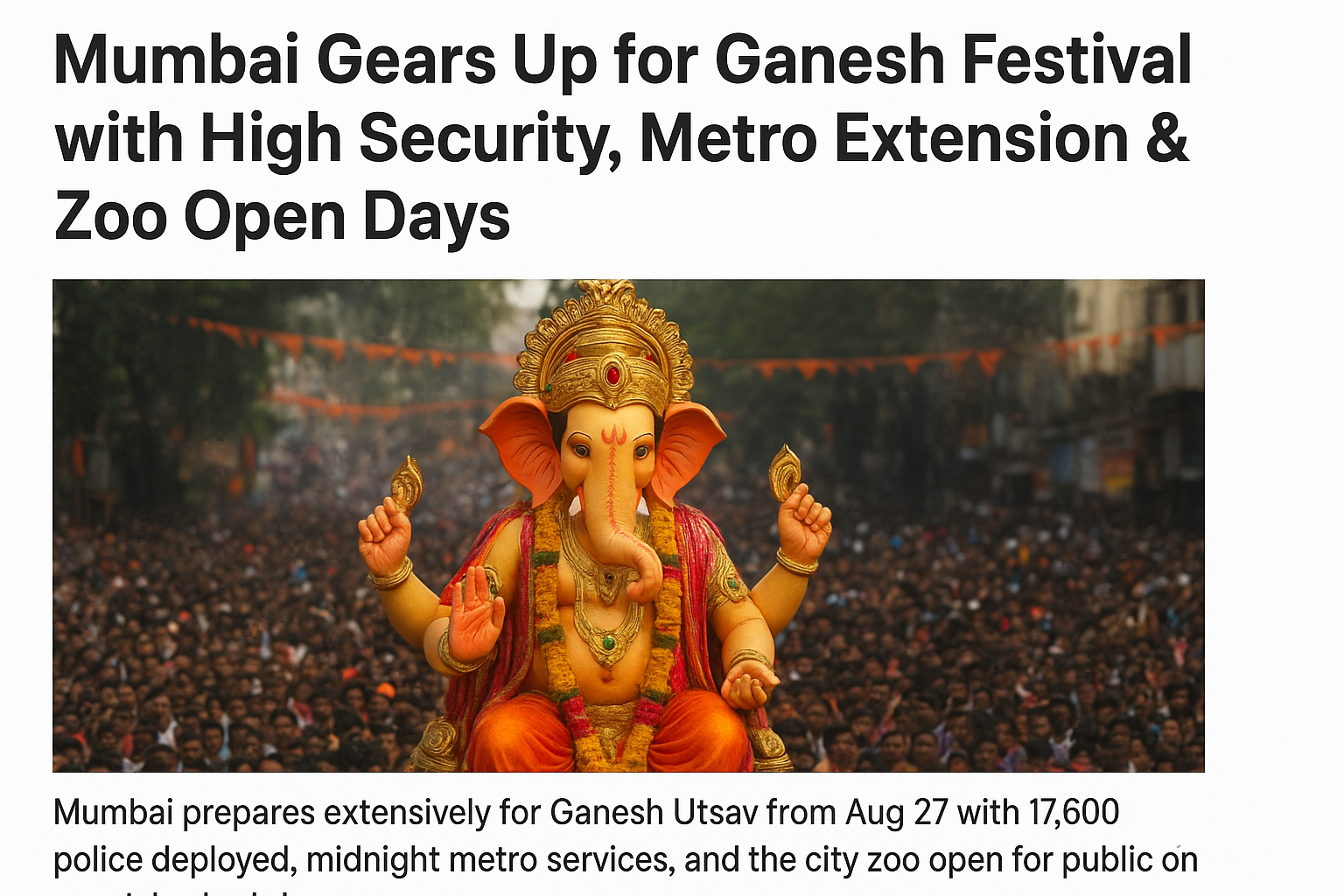 Mumbai Ganesh Utsav with High Security