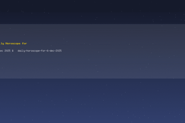 Daily Horoscope for 6 Dec 2025 — daily-horoscope-for-6-dec-2025