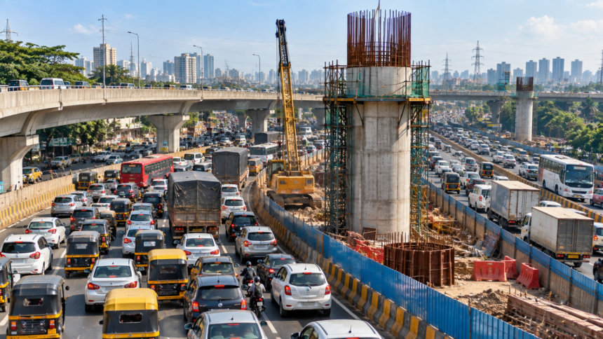 Mankhurd T-Junction Flyover Work