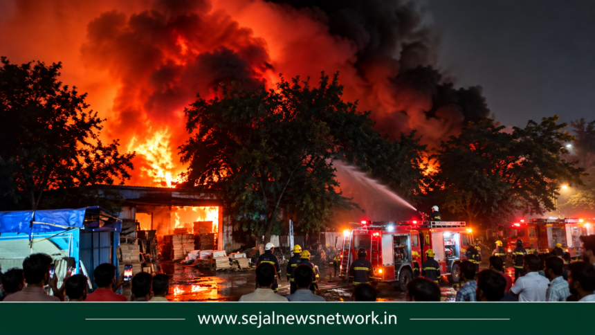 Massive Blaze Breaks Out at Furniture Godown in Digha