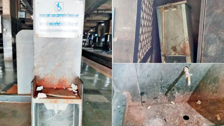 The defunct drinking water facilities at Vashi railway station
